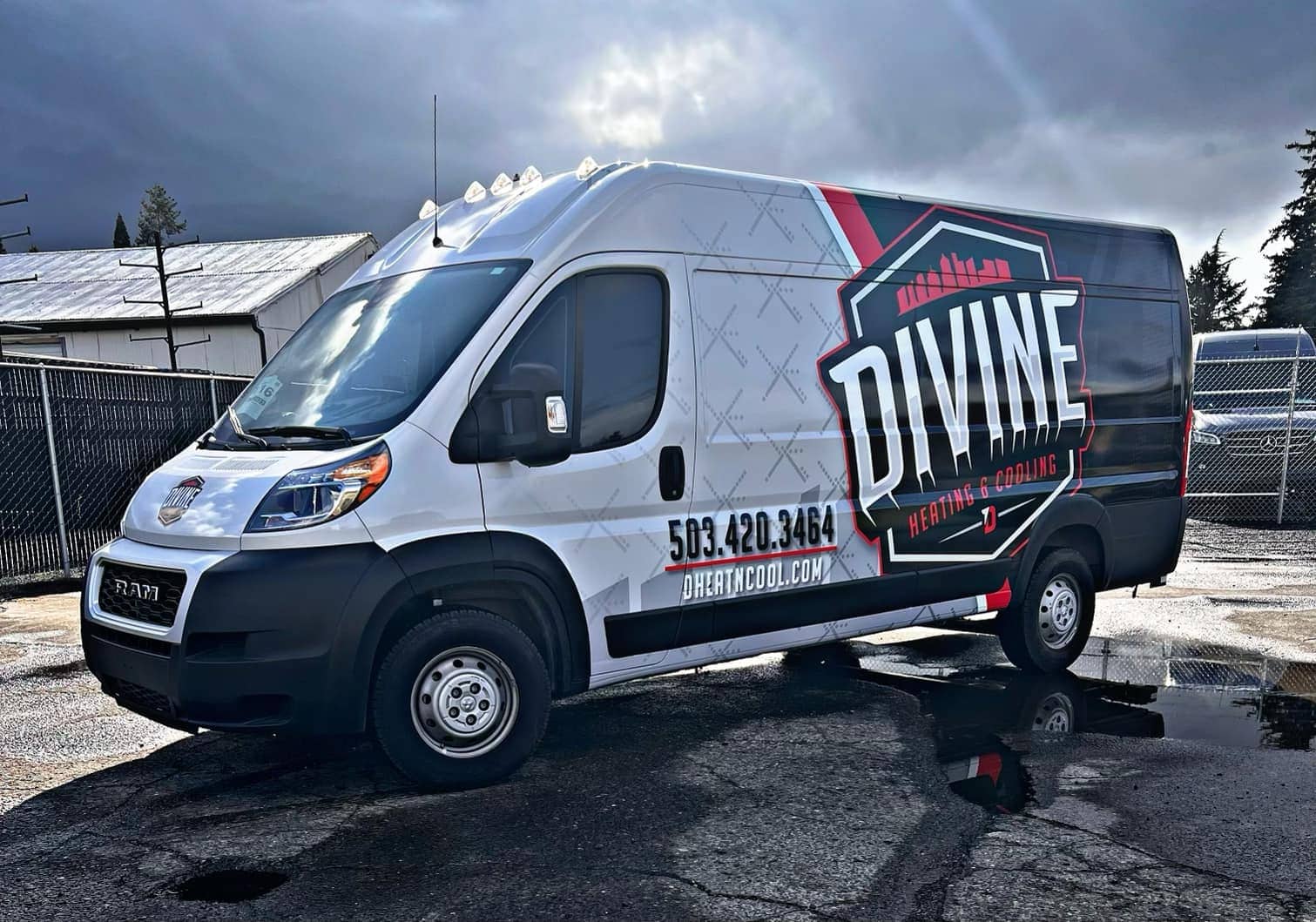 Divine Heating & Cooling service truck.